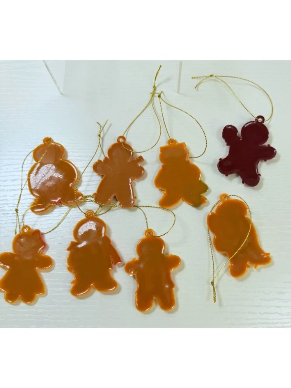 Gingerbread Man Woman Christmas Ornament Set of 8 Festive Holiday Decorations